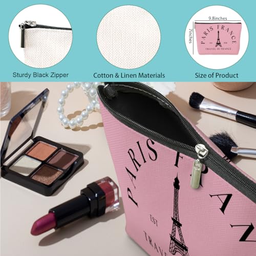 4 Pack Parisian Makeup Bag Paris Gifts for Paris Lover Travel in France Cosmetic Bag France City Toiletry Bag French Souvenirs for Women Friend Mom Sister Girls Trip Gifts Favors Christmas Birthday