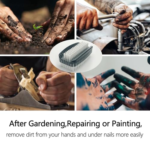 Nail Brush for Cleaning Fingernails Two Sided Fingernail Scrub Brush Soft Stiff Nylon Bristles Scrubber Brush for Hand and Under Nails,4 Pack