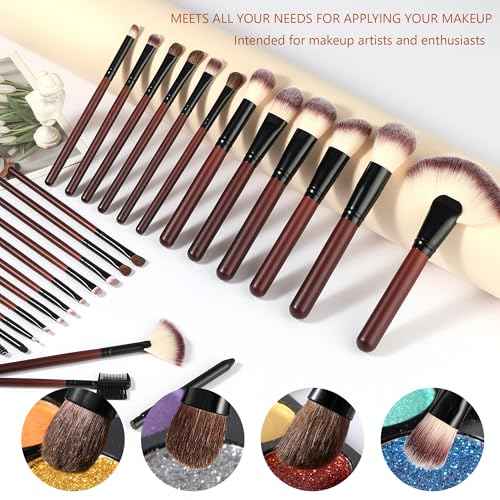 Makeup Brush Set Professional 26-Piece Makeup Brushes Set Premium Synthetic Foundation Powder Concealer Blush Eyeshadow Contour Makeup Brush Set with 2 Brush Bags