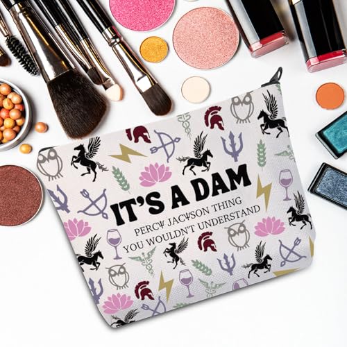 JNIAP Camp Blood Makeup Bag Camp Jupiter Gift 13 Cabins Gift I'd Rather Be In Camp Blood Zipper Pouch (It's a DAM)