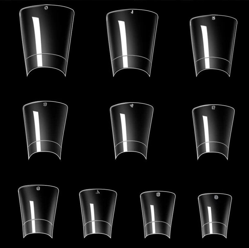 Clear Duck Nail Tips - 500PCS Flare Acrylic Nail Tips for DIY & Salons | 10 Sizes Available