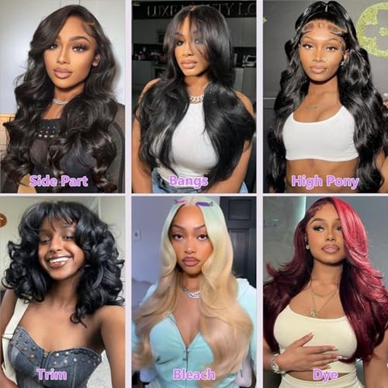 13X6 Lace Front Wigs Human Hair Body Wave 12A 210% Density Glueless HD Lace Frontal Human Hair Wigs Pre Plucked with Baby Hair for Women 20inch