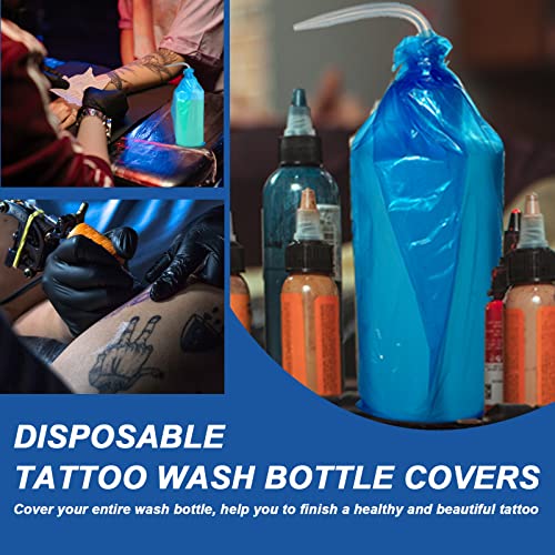 Wash Bottle Bags 250pcs Tattoo Wash Bottle Covers Blue Squeeze Bottles Sleeves Bag Cleaning Tattoo Bottles Bags for Tattoos Supplies Tattoos Kits