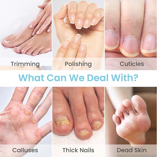 Nail Drill Electric File: HSKAI¢ç 10000RPM Powerful Nail Drill with LCD Display, Cordless Thick Nail Grind Filer for Acrylic Gel Natural Nails Toenails, Manicure & Pedicure Multi-Tool for Home Salon