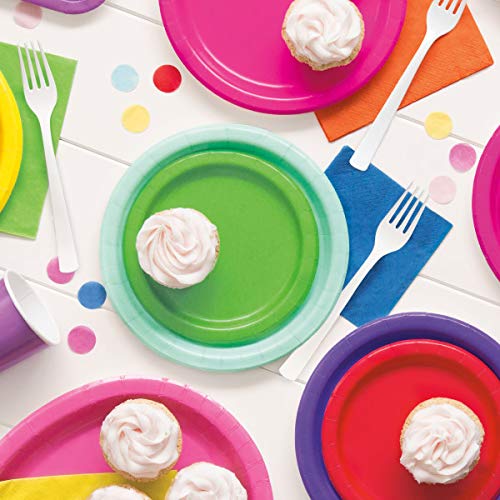 Lime Green Round Dessert Plates - 7" (Pack of 8) - Premium Quality - Perfect For Parties & Events