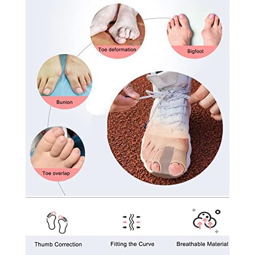 Bunion Toe Separators for Overlapping Toes Women Men, Gel Toe Spacers Bunion Corrector with 2 Loops for feet, Hammer Toe Straightener(2PC)