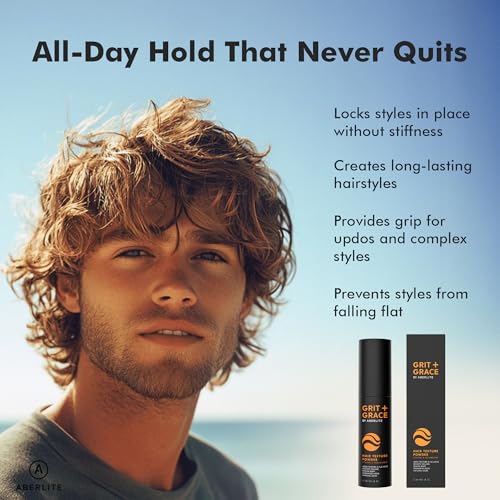 Aberlite Grit + Grace Hair Texture Powder Spray for Men & Women - Styling Texturizing Volume Powder, Volumizing Hair Products, Matte Finish