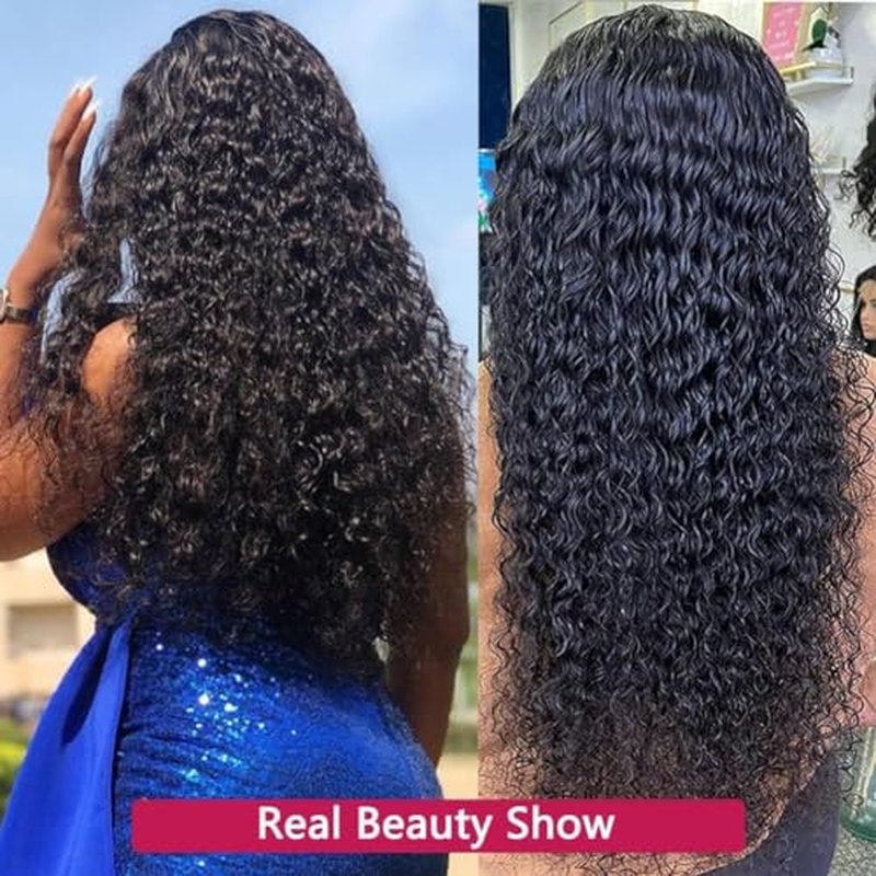 Glueless Wigs Human Hair Pre Pluck 180% Density 13x4 Wet and Wavy Water Curly HD Lace Front Wigs Human Hair Pre Pluck with Baby Hair Wigs for Black Women (28inch£©