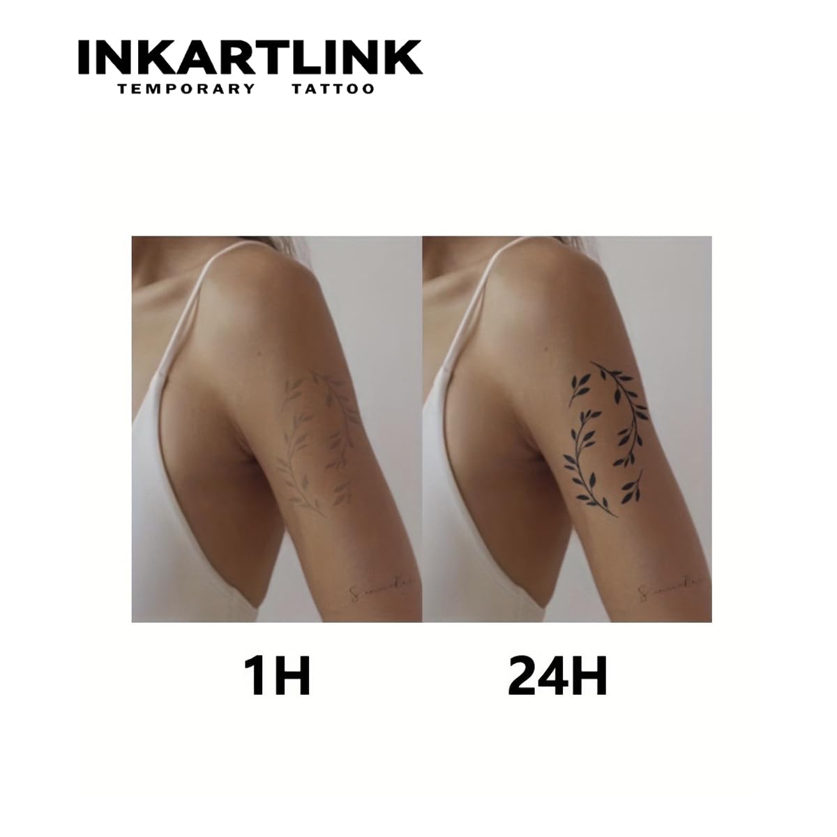 INKARTLINK Women's Semi-Permanent Floral Temporary Tattoos - Adult Art Design, Cruelty-Free, Waterproof, Non-Reflective (Art Flower)