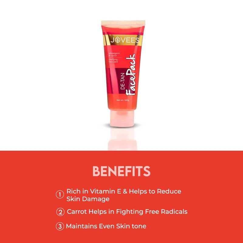 Jovees De-Tan Wheatgerm & Carrot Face Pack 100 gm