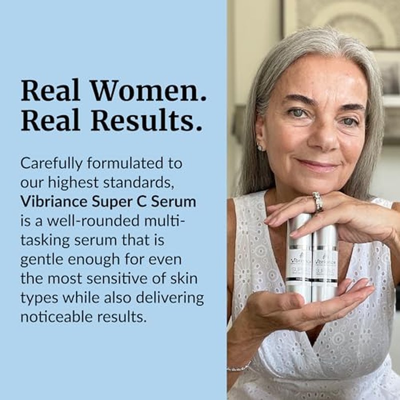 Vibriance Super C Serum for Mature Skin - All-in-One Vitamin Formula Hydrates, Firms, Lifts, Smooths, Targets Age Spots, Wrinkles, 1 fl oz - Pack of 2