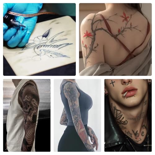 Tattoo Practice Skin - 3pcs Double Sides Blank Fake Skins with 10pcs Transfer Paper for Beginners, Tattoo Artists Supplies