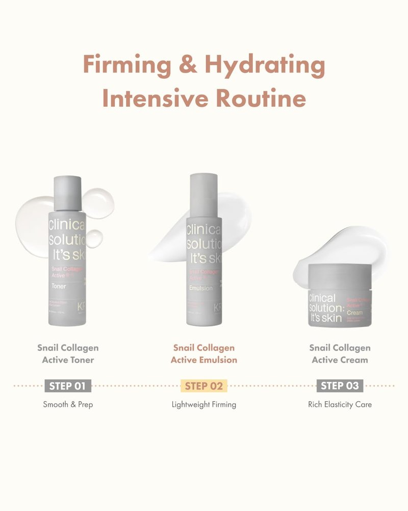 It'S SKIN Active Snail Collagen Moisturizer 4.05 fl.oz, Lightweight Liposome-Encapsulated Emulsion, Elasticity with Snail Mucin, Dual Collagen & Ceramide, Hydrating, Non-Sticky, Korean Skincare