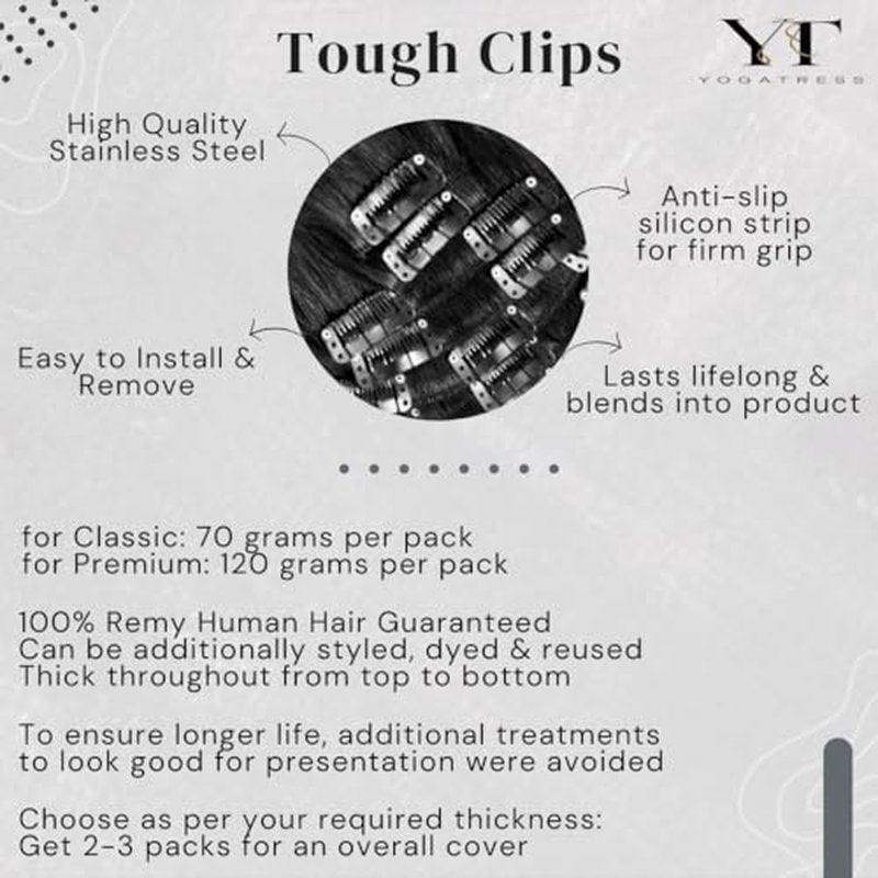 Clip in Hair Extensions Real Human Hair ? 100% Indian Remy Human Hair Extensions, Clip Extensions for Women, Double Weft Seamless, Straight, Pack of 1 ? 1B Natural Black 18 Inch 120g Premium
