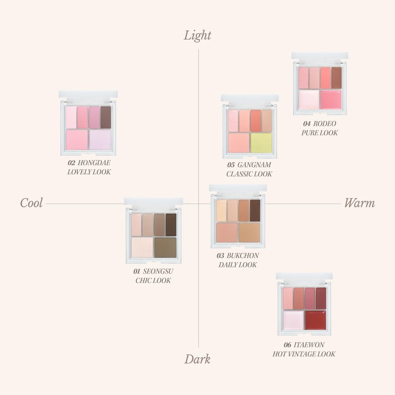 CHOSUNGAH BEAUTY My Magazine Eyeshadow Palette - Cool Pink Purple, 5 Shadows, All-in-One Matte, Shimmer & Glitter Multi-Texture Palette for Chic Daily & Trendy Looks, 0.25oz
