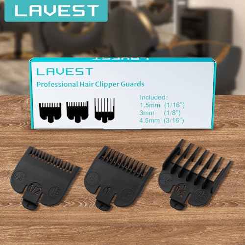 Clipper Guards Set Compatible with Most Wahl Clippers, Clipper Guides Replacement - 1/16" to 3/16", 3 Piece Set, Black Color