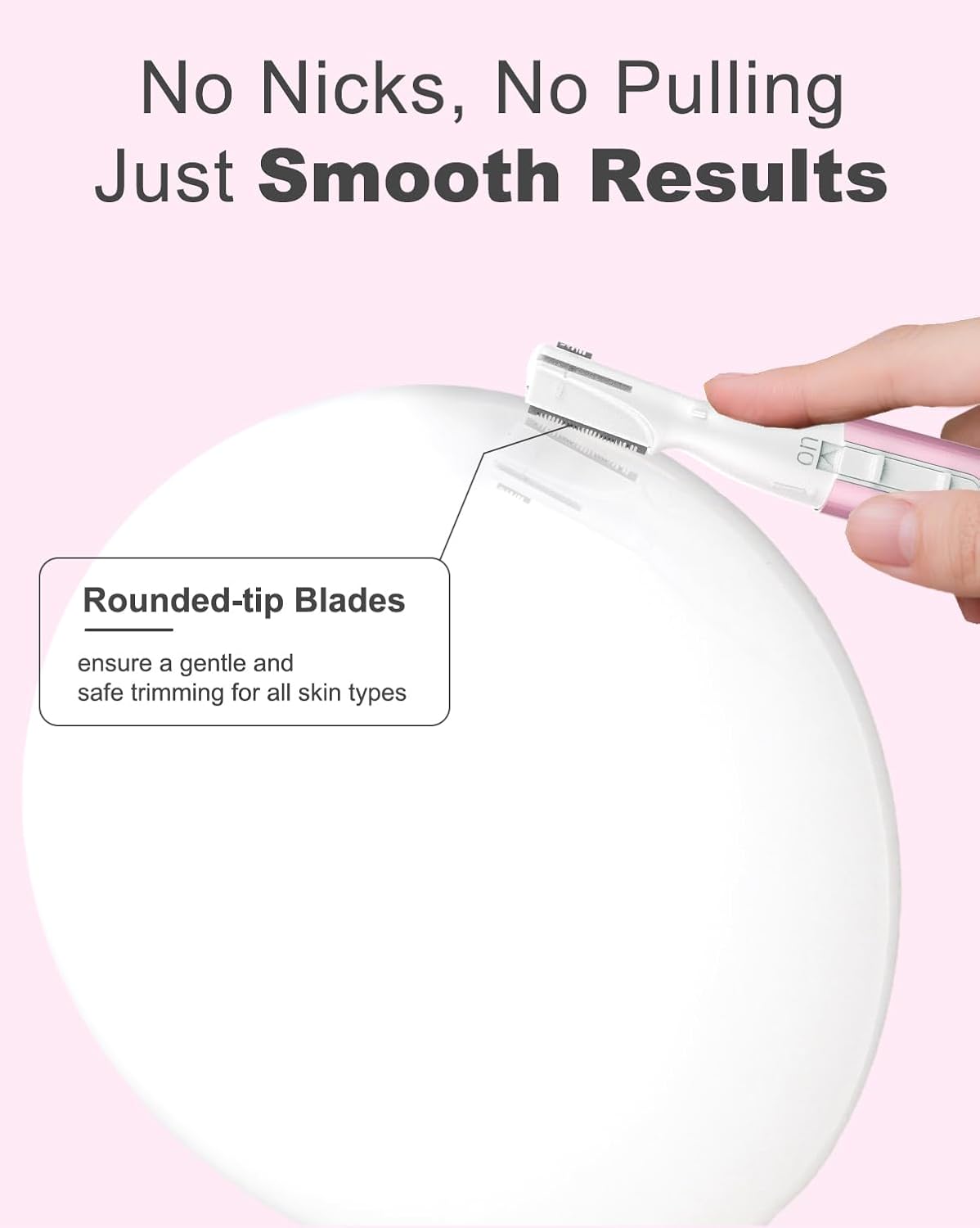 Eyebrow Trimmer - Precision Facial Hair Detailer with Rinseable Blade | Compact Battery-Powered Razor for Peach Fuzz