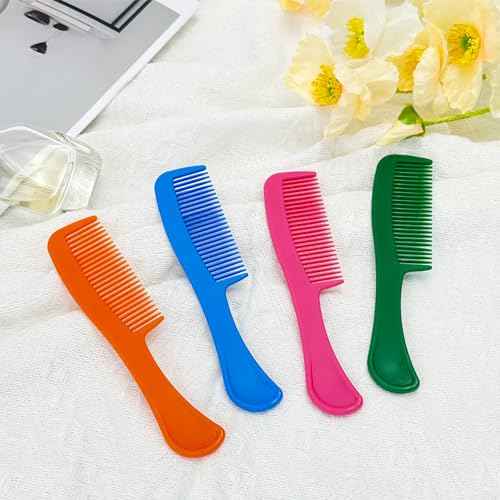 100 pcs Combs In Bulk Individually Wrapped, 4 color Pocket Hair Combs Set for Women, Men and Kids, Colorful Travel Comb Bulk for Airbnb Homeless Hotel Shelter Home Charity