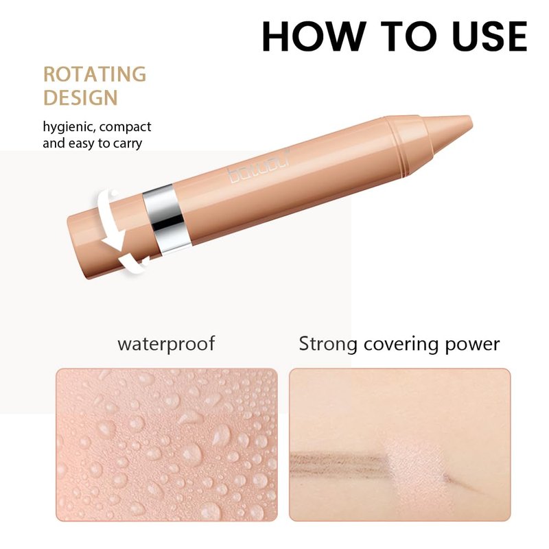 2pcs Neutral Concealer Crayon, Brightening Creamy Sustainable Under Eye Circles Concealer stick Beauty Makeup (Neutral, 2pcs)