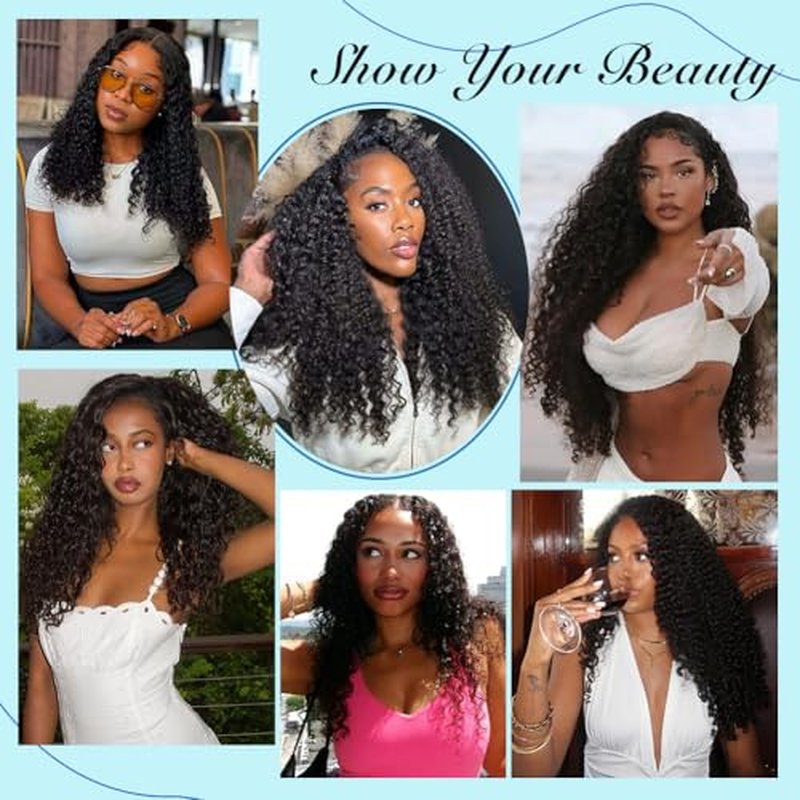 Younsolo Burmese Curly Bundles Human Hair 16 18 20 Inch 14A Curly Bundles Human Hair 100% Unprocessed Wet and Wavy 3 Bundles 3c4a Burmese Curly Water Wave with Spiral End Hair Extensions Natural Black
