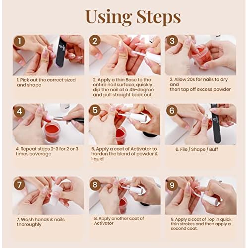 Beetles Dip Powder Liquid Set - 2 In 1 Dip Base & Top Coat and Activator, Dip Nail Liquid Set for Dipping Powders French Nail Design Dip Nail Kit Manicure Gift for Women, 0.51 fl.oz/Bot