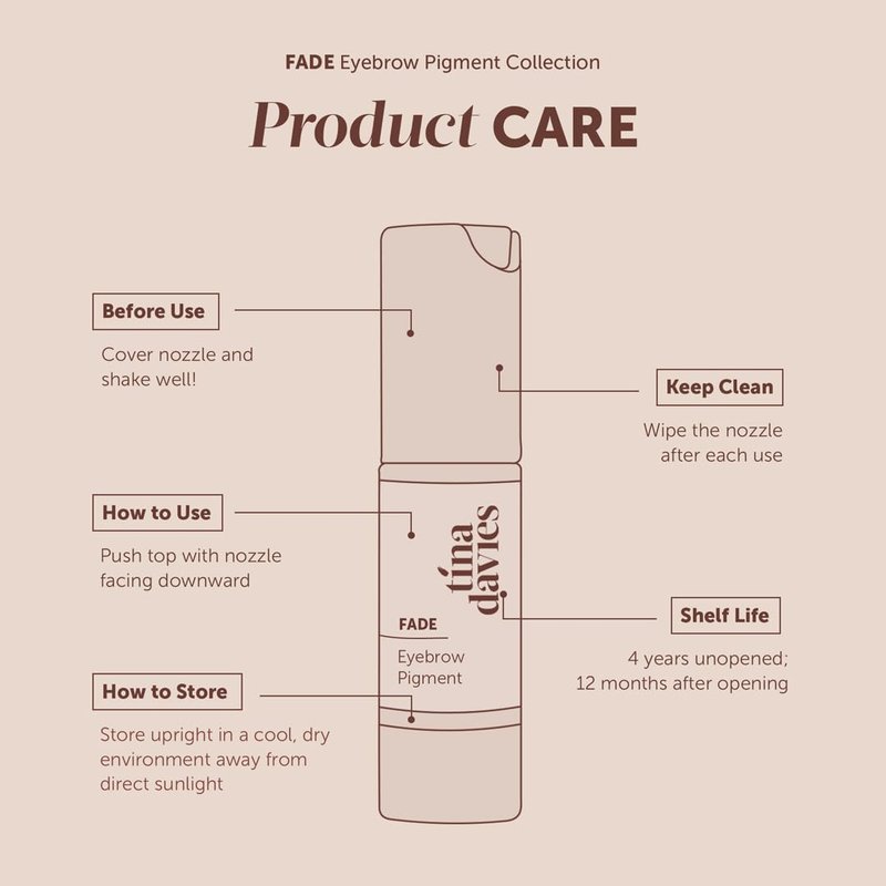 Tina Davies FADE Eyebrow Pigments, Medium Warm Brown 15ml