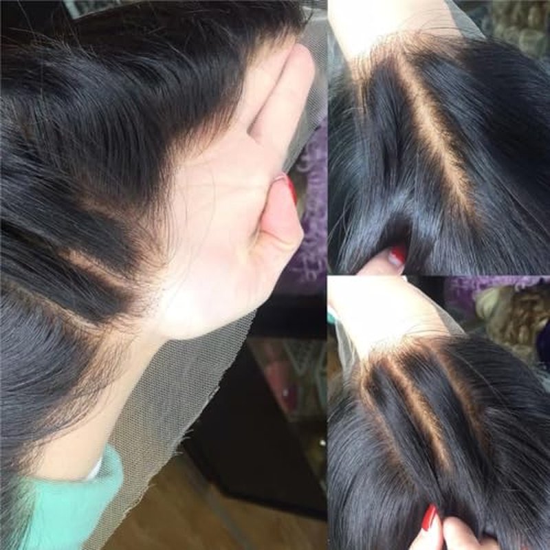 13x6 HD Swiss Lace Melt Skin Lace Closure Long Deep Parting Raw Hair Materials Straight Style Much Fuller with Natural Hair Line Human Hair Natural Black Color (16inch, HD 13x6 lace frontal)