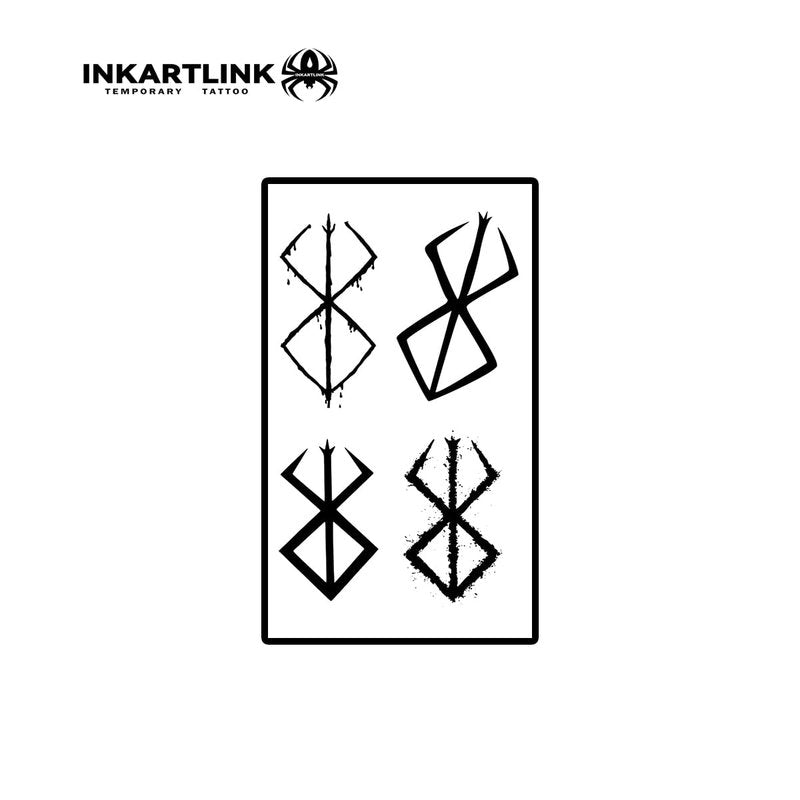 INKARTLINK Semi-Permanent Tattoos,Berserk Temporary Tattoos for Men - Lasts 7-15 Days, Waterproof, Non-Reflective, Unique Design (Block)