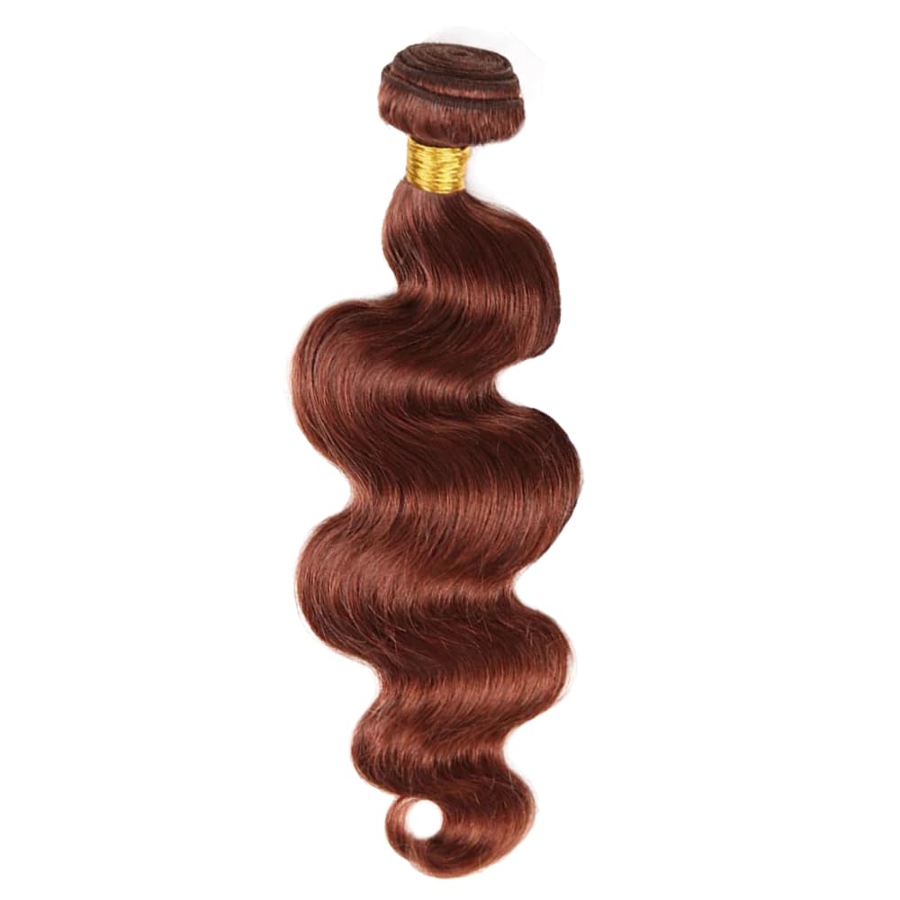 Color 33 Auburn Brown Body Wave Human Hair Bundles Reddish Brown 1 Bundle 32 Inch Copper Red Bundles Color 33 Body Wave Bundle