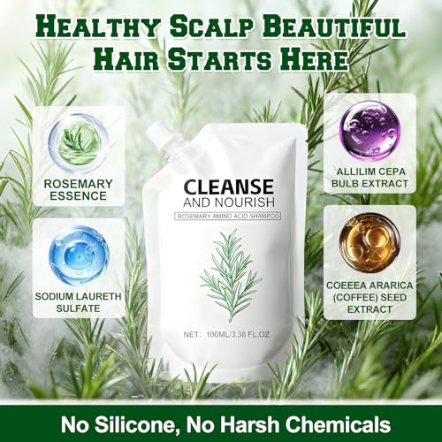 Rosemary Amino Acid Shampoo,Hair Growth Shampoo for Thinning Hair Women and Men Hair Loss£¬Strengthen Scalp with Natural formula- 2 Packs