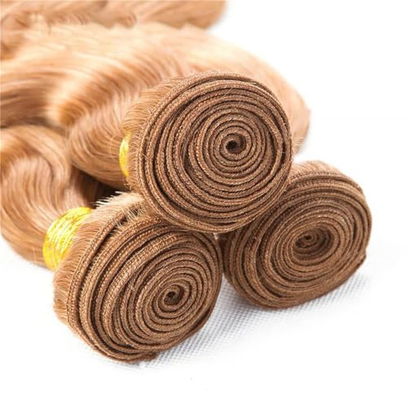 Body Wave Human Hair Bundles 30 32 34 Inch #30 Light Brown Bundles Human Hair 12A Unprocessed Native Virgin Hair 100/PC 3 Extensions Wet and Wavy Weave for Women