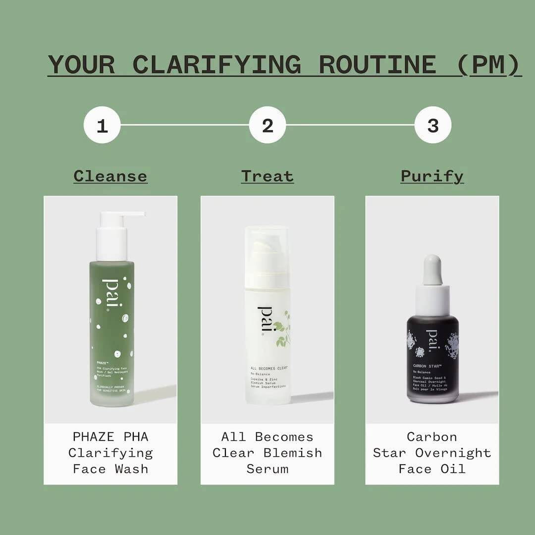 PAI SKINCARE London | PHAZE PHA Clarifying Face Wash, Blemish & Blackhead Control, Sulphate Free, Clinically Proven for Sensitive Skin, 28ml Travel