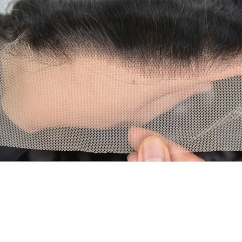 13x6 Lace Frontal Transparent Lace 100% Unprocessed Brazilian Virgin Human Hair Lace Closure Pre Plucked with Baby Hair Natural Black Color (13x6,Water Wave, 20 Inch)