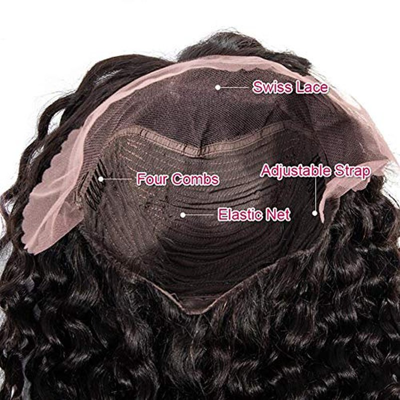 JYZ Burmese Curly Hair Lace Front Wigs Human Hair 180% Density Pre Plucked Bleached Knots with Baby Hair 13X4 HD Lace Brazilian Wet Raw Human Hair Wigs 20 Inch Free Part Natural Color