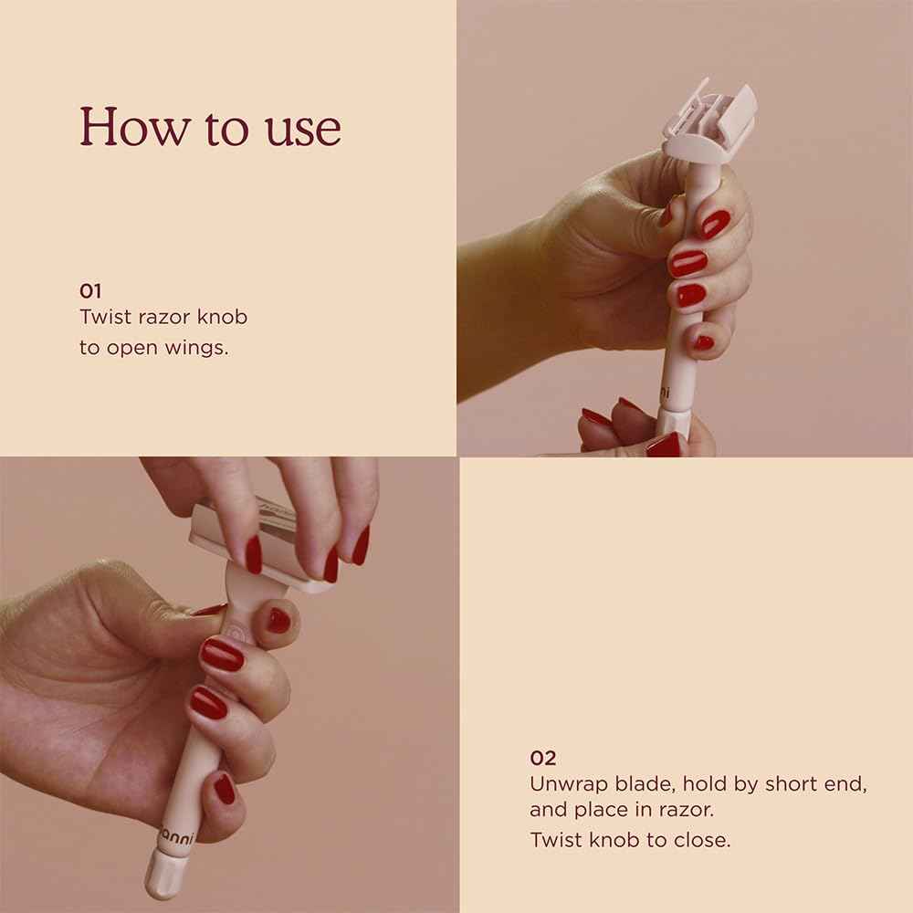 HANNI Safety Razor Blades, Double Edge, Single Blade Refills, Women Shaving for Sensitive or Any Body Area, Stainless Steel Swedish Blade for Smooth Skin Shave (1 Pack, 20, Count)