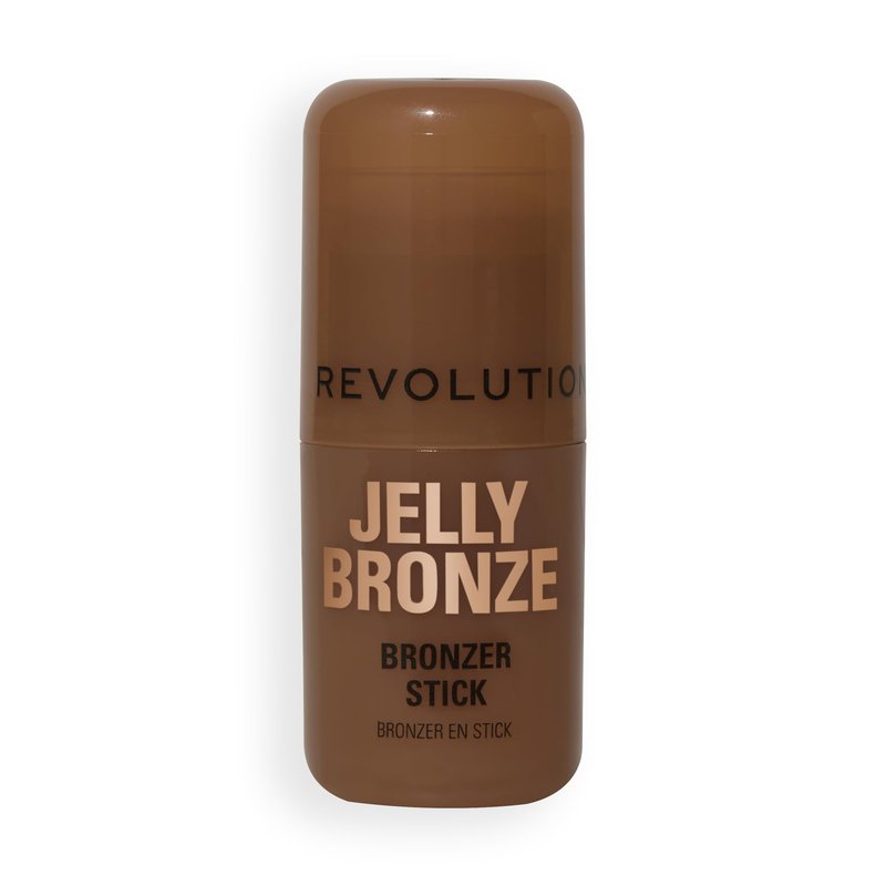 Revolution, Jelly Bronzer Tint Stick, Sheer Liquid Gel Bronzing Makeup for a Sun-Kissed Glow to Cheeks, Vegan & Cruelty-Free, Medium Sunset, 0.28 oz
