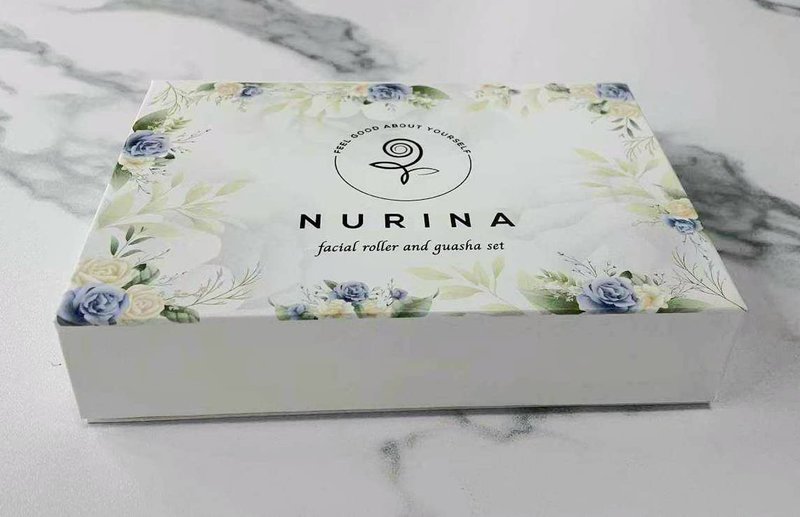 NURINA Pure Stainless Steel Ice Roller Face Roller & Gua Sha Set Double-Sided Facial Tools Face Massager Skin Care Set Gua Sha for Face Neck Body Anti-Wrinkle Facial Massage Kit