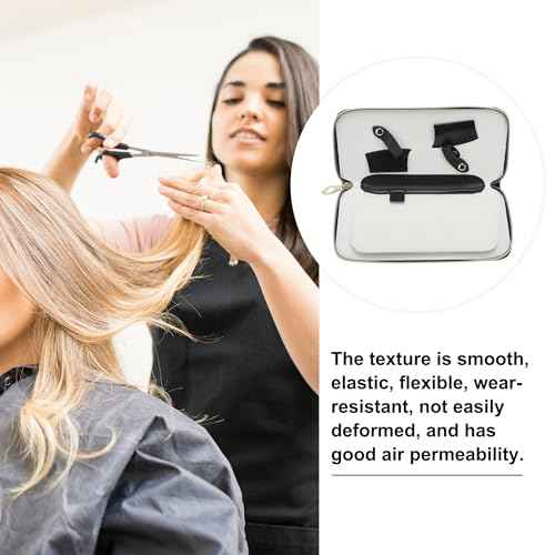 VOCOSTE Barber Scissors Pouch Bag, Fit for Below 6.5 in Shear, Hair Scissor Shears Cases for Hair Stylists, Can Hold 4 Scissor, Black