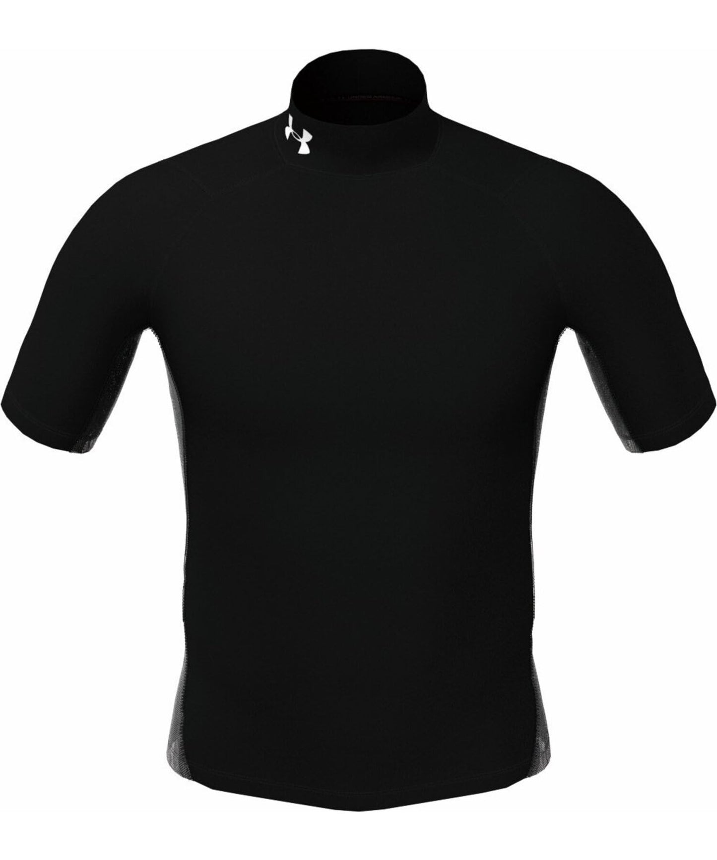 Under Armour Men's HeatGear Armour Comp Mock Short Sleeve T-Shirt, Black (001)/White, Small