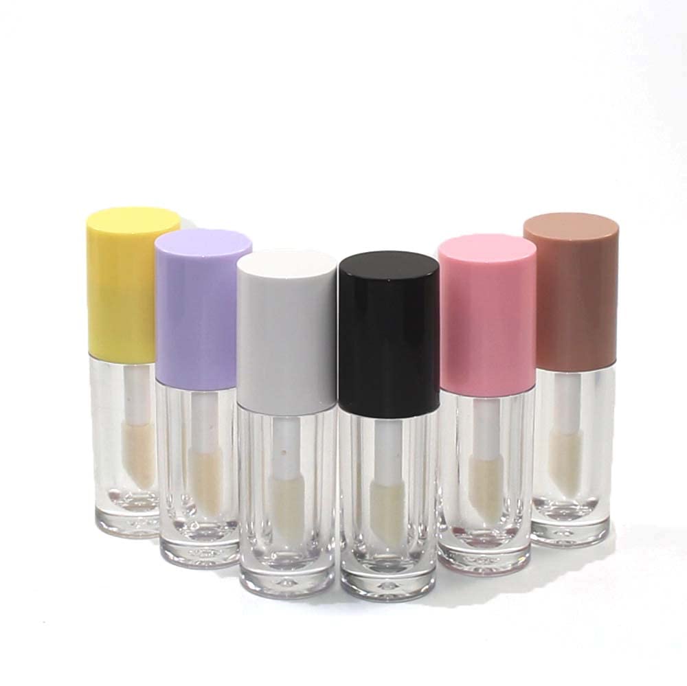 COSIDEA 30pcs Nude Empty 6ml 0.2oz Lip Gloss Tubes with Big Doe Foot Wand,Round Lipgloss Containers,Concealer Tube Cosmetic Packing Container Bulk Wholesale
