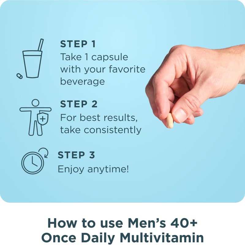 Ancient Nutrition Multivitamin for Men, Multi Men's 40+ Once Daily Vitamin Supplement, Magnesium, Vitamin A, Methylated B and K2, Supports Immune System , 30 Ct