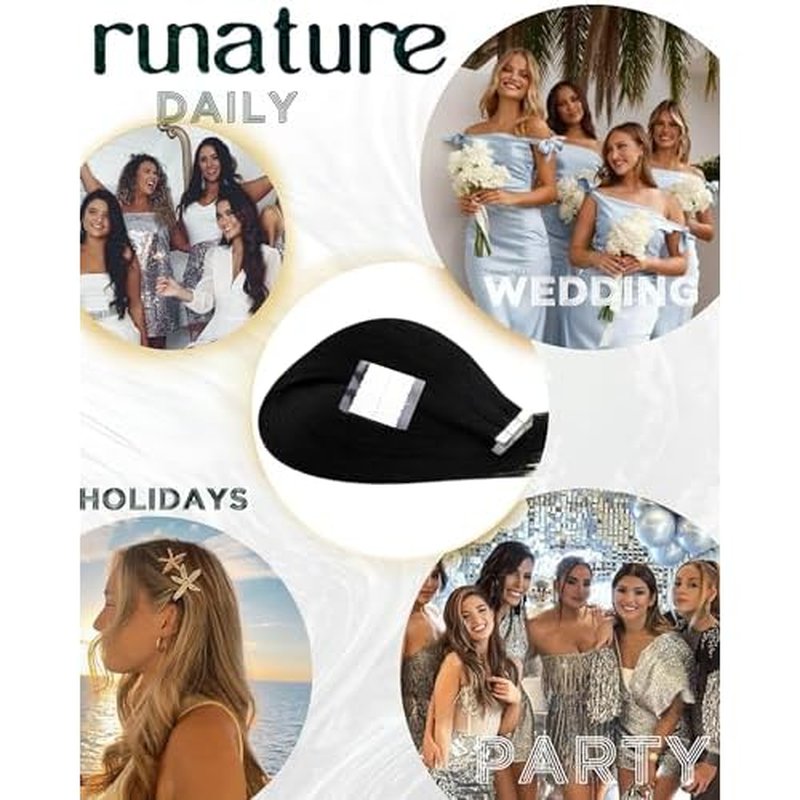 RUNATURE 26 Inch Tape in Hair Extensions Real Human Hair Black Tape in Extensions Human Hair Long Tape ins Black Hair Extensions Straight Remy Hair for Women Double Sided Hair Extension 50g 20pcs