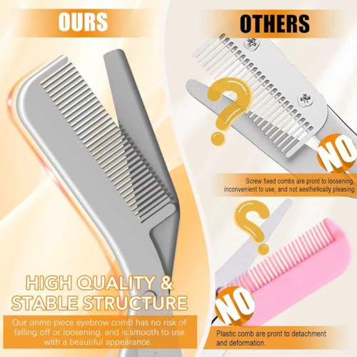 Eyebrow Trimming Scissors with Comb, Gifts For Men Women Stocking Stuffers, Precision Grooming Kit