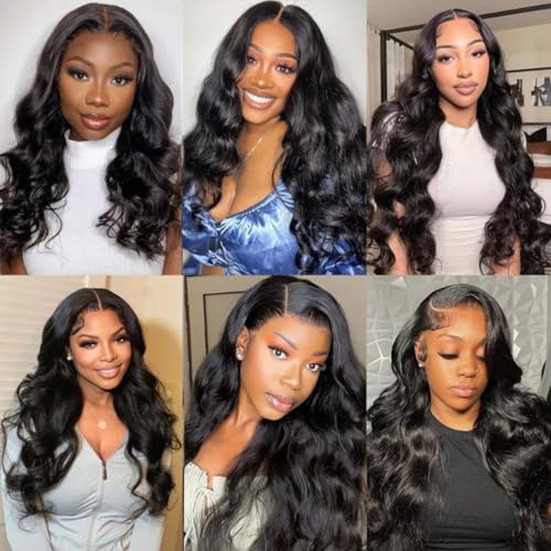 Selina Body Wave 3 Bundles Human Hair with Closure 20 22 24 +18 Inch 4x4 Free Part Lace Closure Human Hair 100% Unprocessed Brazilian Virgin Deals Hair Extensions Quick Weave Bundle Natural Black