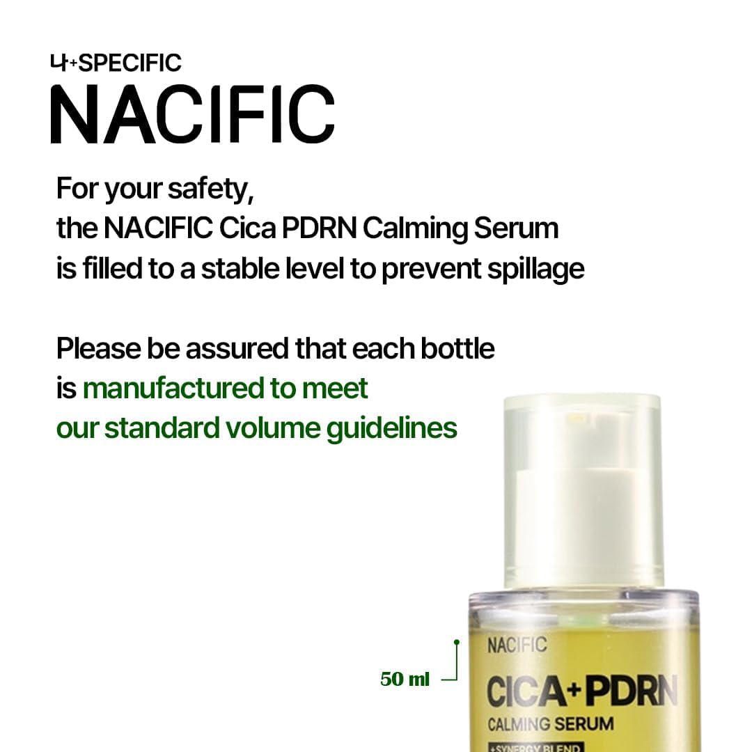 NACIFIC Cica PDRN Centella Serum (Centella Ampoule) 1.69 fl oz / 50ml, Korean Serum for Sensitive Skin, Calming & Hydrating Barrier Repair, Redness Relief, Korean Skincare