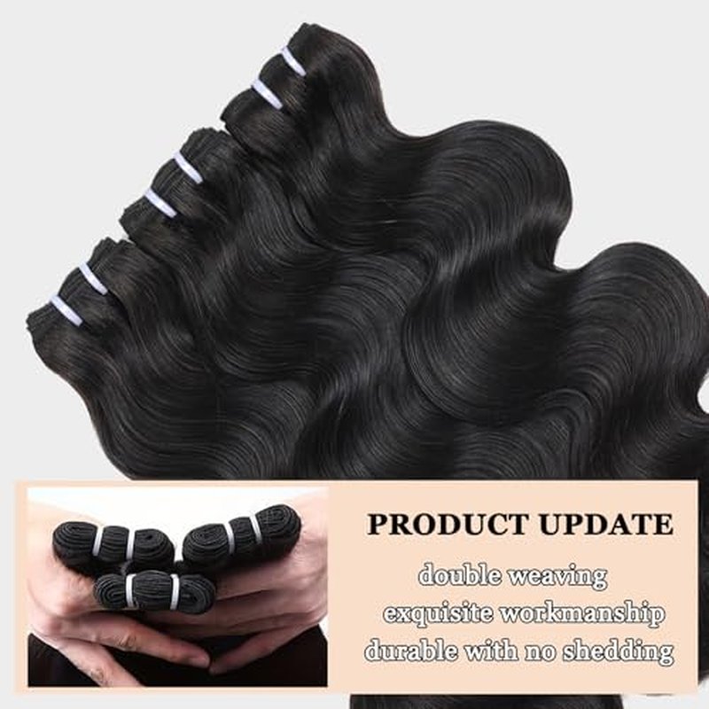 Body Wave Bundles Human Hair 20 22 24 Inch 12A 4 Bundles 100% Unprocessed Brazilian Virgin Remy Hair Body Wave Human Hair Bundles Hair Extensions Natural Color