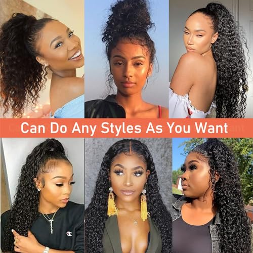 360 Deep Wave Lace Front Wigs Pre Plucked With Baby Hair Culy Full Lace Wigs For Black Women 360 Deep Curly HD Lace Front Wigs Natural Color (22 Inch)