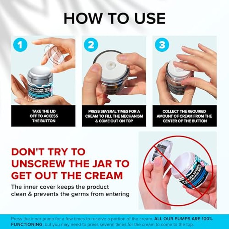 SimplyVital Anti-Aging Collagen Retinol Cream for Face, Neck & D?collet? with Hyaluronic Acid - Made in USA, Daily Collagen, Retinol & Hyaluronic Acid Cream, 2-Pack