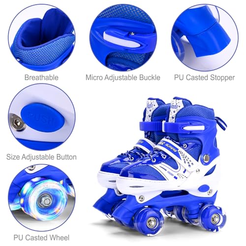 G MGY OLED Roller Skates for Kids, Girls Roller Skates, Fun Illuminating with All 8 Wheels, Indoor Skates for Girls Boys for Kids, Children Childhood Skates