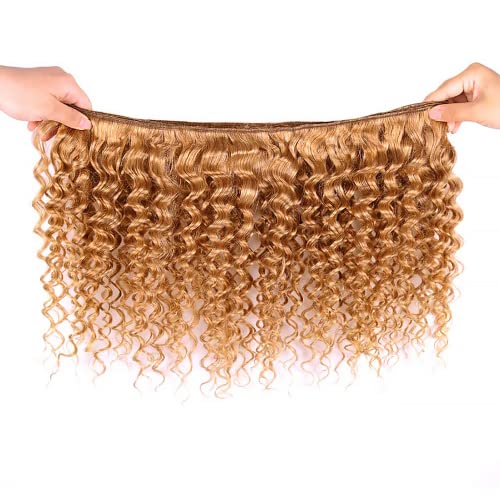 Honey Blonde Bundles Human Hair Color #27 Deep Wave Human Hair Bundles 26 26 26 Inch Brazilian Unprocessed Virgin Hair 3 Bundles Honey Blonde Deep Wave Bundles